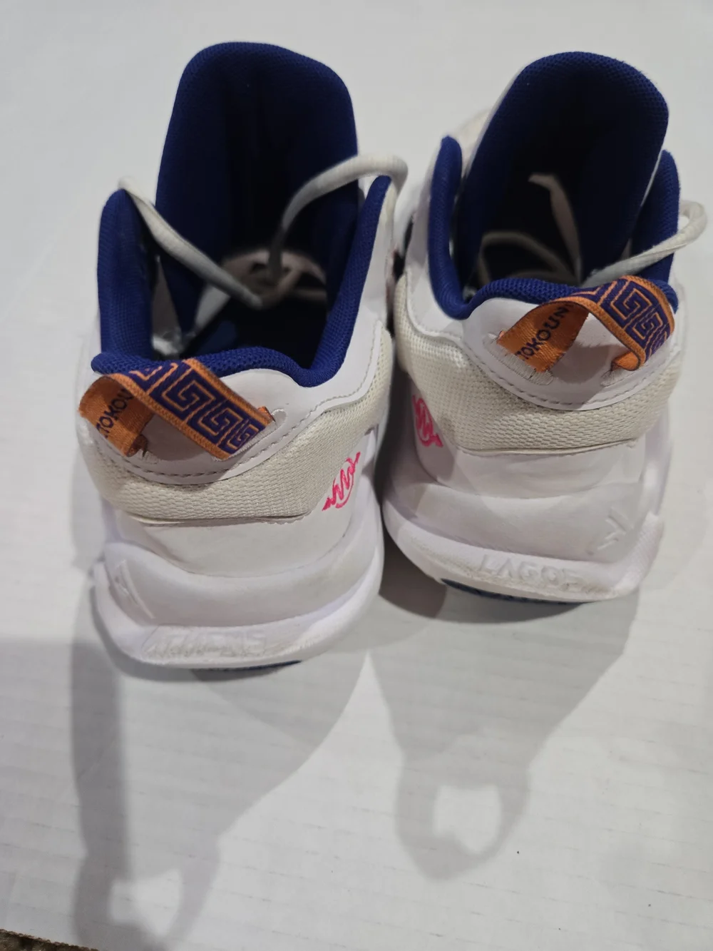 Nike Giannis Immortality 2 White Deep Royal Blue Pink Size 6Y